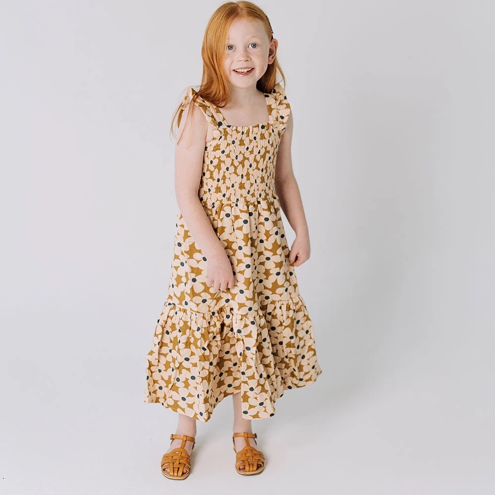 Alice + Ames Smocked Dress in Crowed Petal Floral Kids Dress